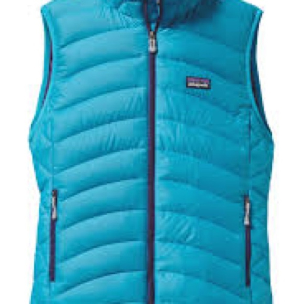 Patagonia Women’s XS 200 Down Puffer Vest- blue with purple interior - Picture 3 of 8